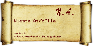 Nyeste Atália névjegykártya
